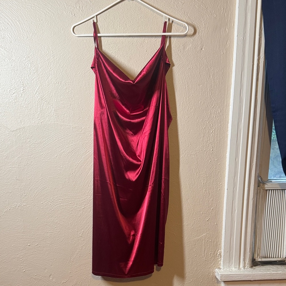 Silky Red Midi Dress